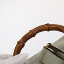 GUCCI Bamboo Backpack Suede Light Blue Gold 003 2058 0016 Auth 151681-8