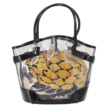 Salvatore Ferragamo Tote Bag Vinyl Clear Silver Auth 151685 - 0