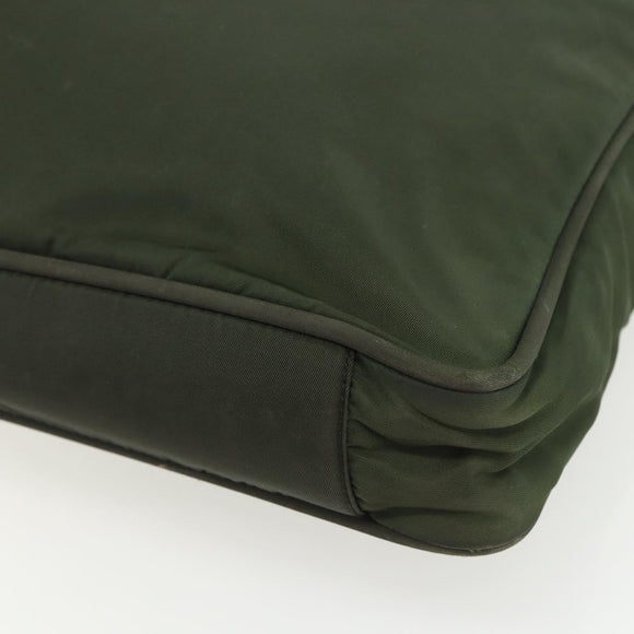 PRADA Tote Bag Nylon Green Silver Auth 151686