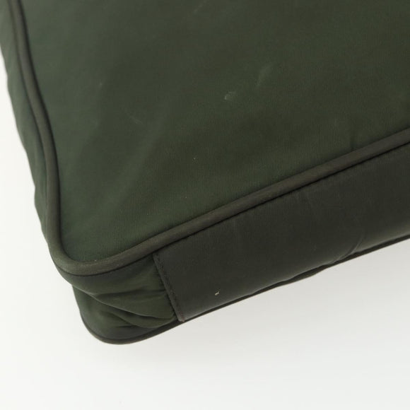 PRADA Tote Bag Nylon Green Silver Auth 151686