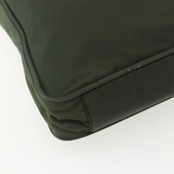 PRADA Tote Bag Nylon Green Silver Auth 151686