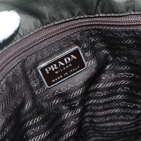 PRADA Tote Bag Nylon Green Silver Auth 151686