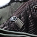 PRADA Tote Bag Nylon Green Silver Auth 151686-18