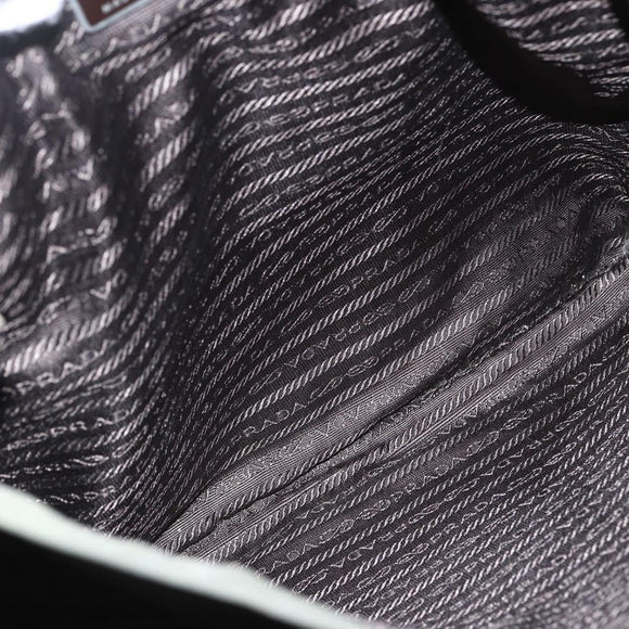 PRADA Tote Bag Nylon Green Silver Auth 151686