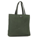 PRADA Tote Bag Nylon Green Silver Auth 151686-1