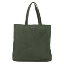 PRADA Tote Bag Nylon Green Silver Auth 151686-13