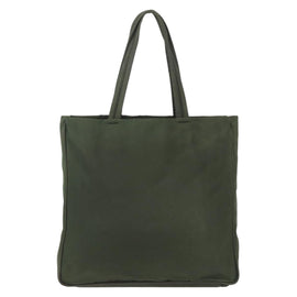 PRADA Tote Bag Nylon Green Silver Auth 151686 - 0