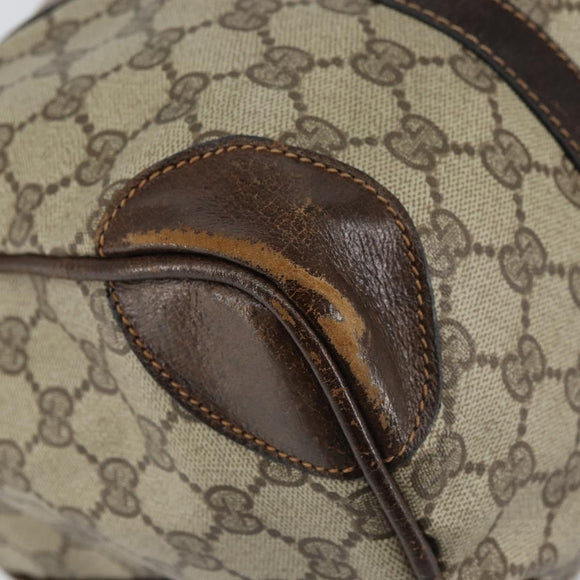 GUCCI GG Supreme Web Sherry Line Boston Bag PVC Beige Red Auth 151688