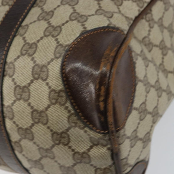 GUCCI GG Supreme Web Sherry Line Boston Bag PVC Beige Red Auth 151688