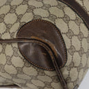 GUCCI GG Supreme Web Sherry Line Boston Bag PVC Beige Red Auth 151688-13