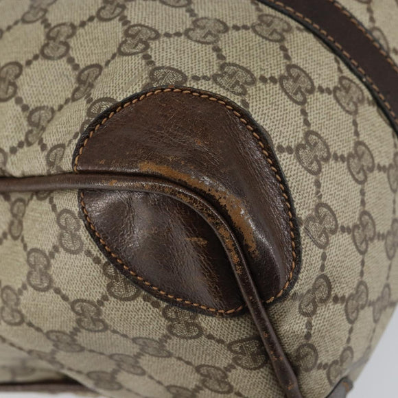 GUCCI GG Supreme Web Sherry Line Boston Bag PVC Beige Red Auth 151688