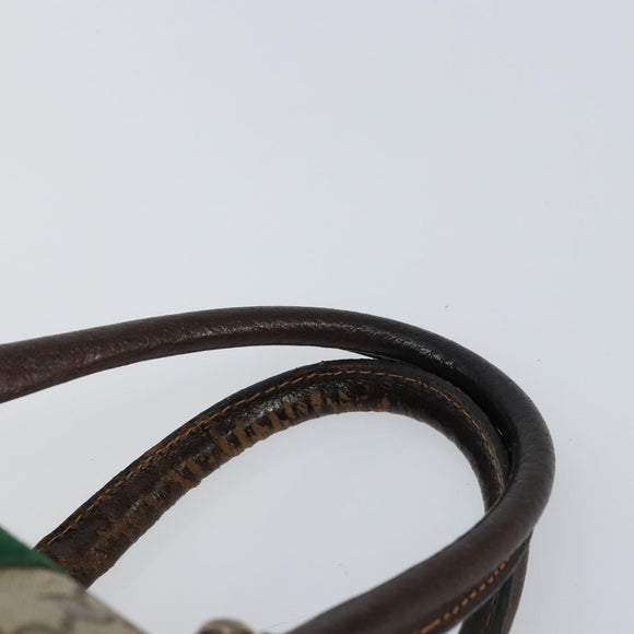 GUCCI GG Supreme Web Sherry Line Boston Bag PVC Beige Red Auth 151688