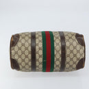 GUCCI GG Supreme Web Sherry Line Boston Bag PVC Beige Red Auth 151688-9