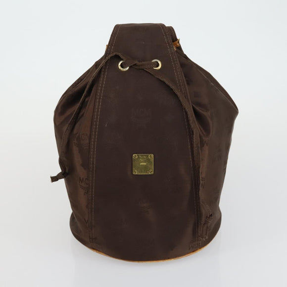 MCM Logogram Vicetos Tote Bag PVC 2 Set Brown Navy Auth 151690