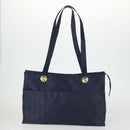 MCM Logogram Vicetos Tote Bag PVC 2 Set Brown Navy Auth 151690-2