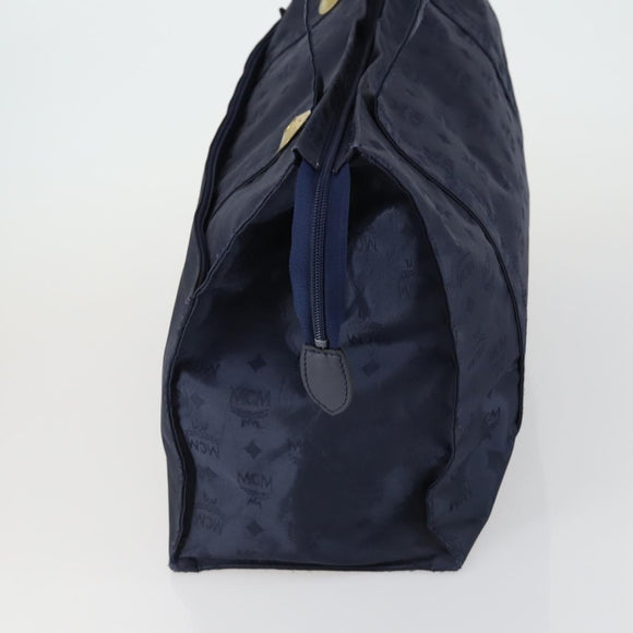 MCM Logogram Vicetos Tote Bag PVC 2 Set Brown Navy Auth 151690