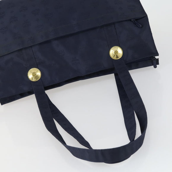 MCM Logogram Vicetos Tote Bag PVC 2 Set Brown Navy Auth 151690