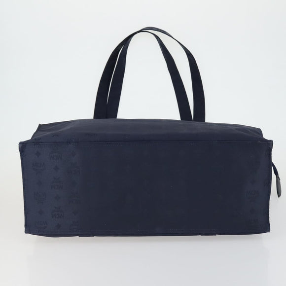 MCM Logogram Vicetos Tote Bag PVC 2 Set Brown Navy Auth 151690