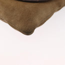 LOEWE Anagram Shoulder Bag Suede Beige Gold Auth 151693-14