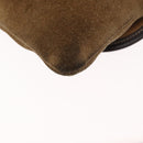 LOEWE Anagram Shoulder Bag Suede Beige Gold Auth 151693-16