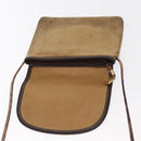 LOEWE Anagram Shoulder Bag Suede Beige Gold Auth 151693-17
