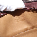 LOEWE Anagram Shoulder Bag Suede Beige Gold Auth 151693-11