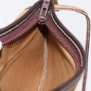 LOEWE Anagram Shoulder Bag Suede Beige Gold Auth 151693-18