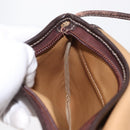 LOEWE Anagram Shoulder Bag Suede Beige Gold Auth 151693-19