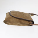 LOEWE Anagram Shoulder Bag Suede Beige Gold Auth 151693-3