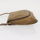 LOEWE Anagram Shoulder Bag Suede Beige Gold Auth 151693-4