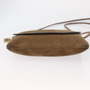 LOEWE Anagram Shoulder Bag Suede Beige Gold Auth 151693-5