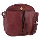 CARTIER Must Line Shoulder Bag Leather Bordeaux Gold Auth 151694-1
