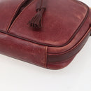CARTIER Must Line Shoulder Bag Leather Bordeaux Gold Auth 151694-10