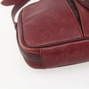 CARTIER Must Line Shoulder Bag Leather Bordeaux Gold Auth 151694-11