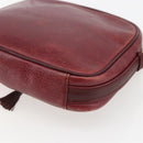 CARTIER Must Line Shoulder Bag Leather Bordeaux Gold Auth 151694-12