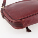 CARTIER Must Line Shoulder Bag Leather Bordeaux Gold Auth 151694-13