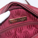 CARTIER Must Line Shoulder Bag Leather Bordeaux Gold Auth 151694-14