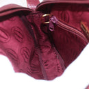 CARTIER Must Line Shoulder Bag Leather Bordeaux Gold Auth 151694-18