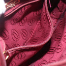 CARTIER Must Line Shoulder Bag Leather Bordeaux Gold Auth 151694-19