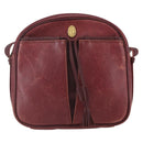 CARTIER Must Line Shoulder Bag Leather Bordeaux Gold Auth 151694-2