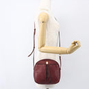 CARTIER Must Line Shoulder Bag Leather Bordeaux Gold Auth 151694-21