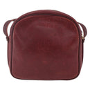 CARTIER Must Line Shoulder Bag Leather Bordeaux Gold Auth 151694-3