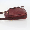 CARTIER Must Line Shoulder Bag Leather Bordeaux Gold Auth 151694-4