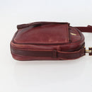 CARTIER Must Line Shoulder Bag Leather Bordeaux Gold Auth 151694-5