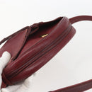 CARTIER Must Line Shoulder Bag Leather Bordeaux Gold Auth 151694-6
