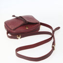 CARTIER Must Line Shoulder Bag Leather Bordeaux Gold Auth 151694-7