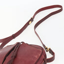 CARTIER Must Line Shoulder Bag Leather Bordeaux Gold Auth 151694-8