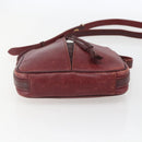 CARTIER Must Line Shoulder Bag Leather Bordeaux Gold Auth 151694-9