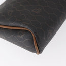 Christian Dior Honeycomb Canvas Clutch Bag PVC Black Gold Auth 151696-10