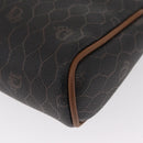 Christian Dior Honeycomb Canvas Clutch Bag PVC Black Gold Auth 151696-11